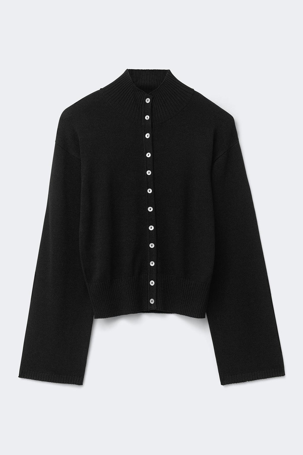 Turtleneck knitted cardigan