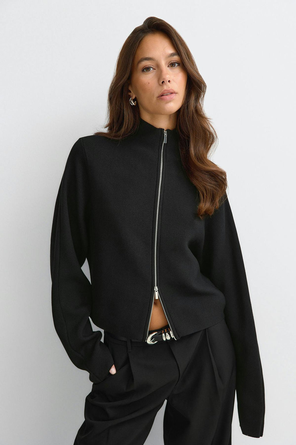 Knitted zip jacket