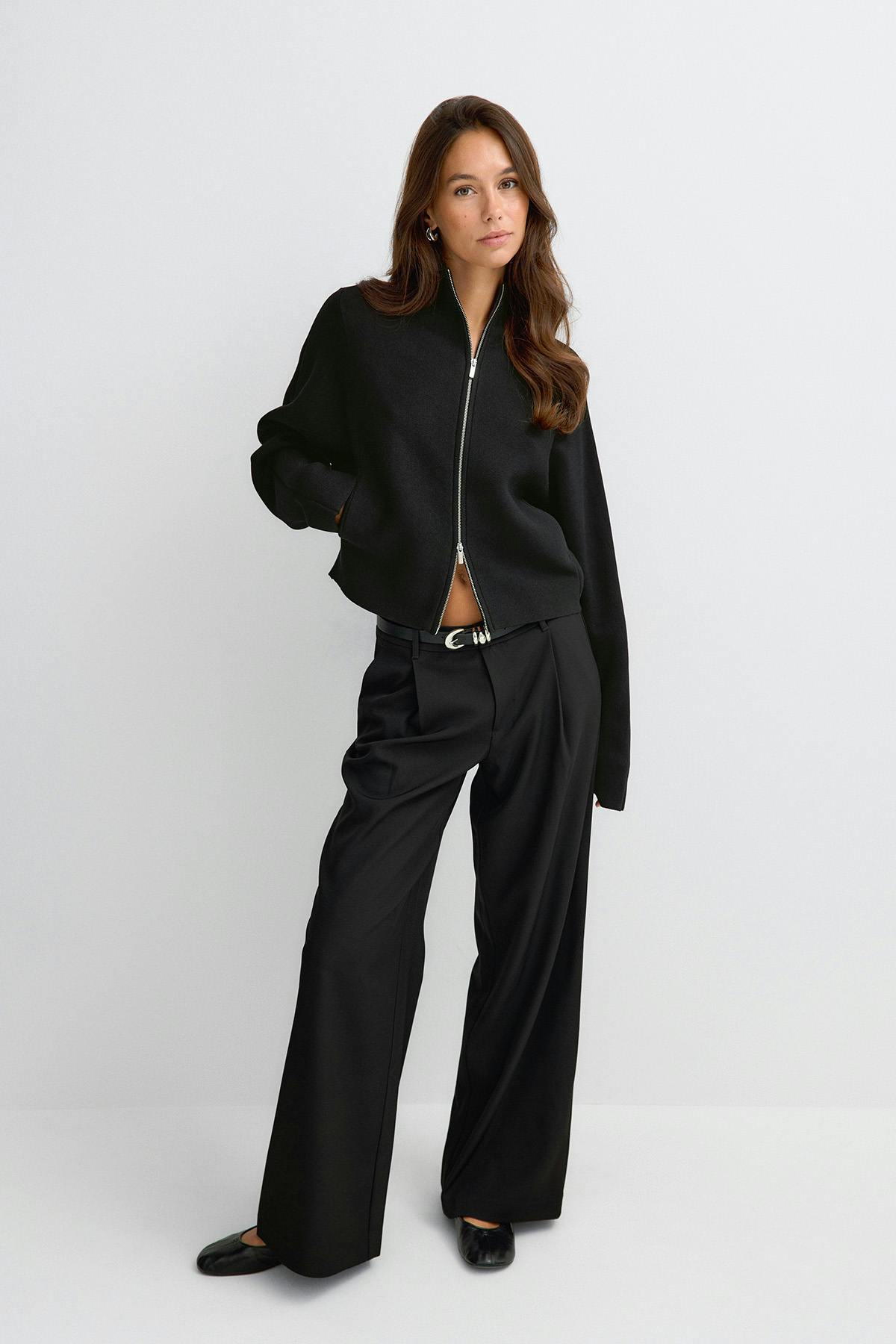 Knitted zip jacket