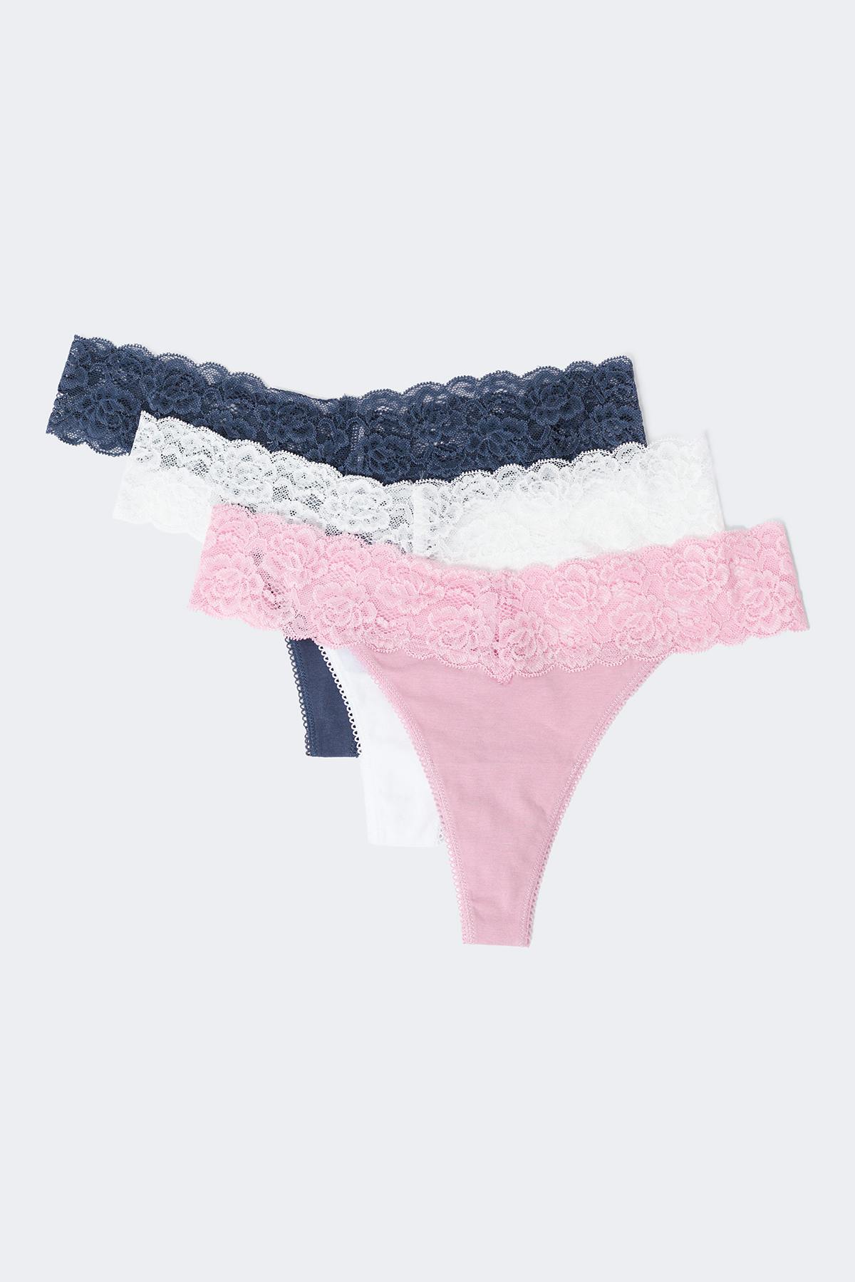 3-pack soft cotton thong