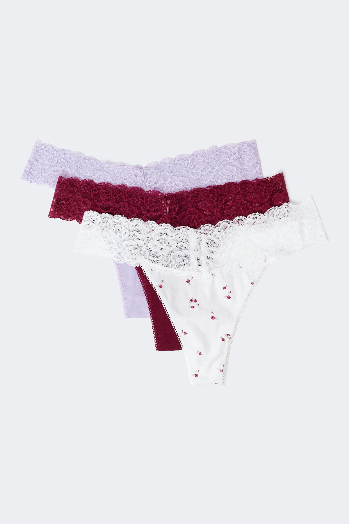 3-pack soft cotton thong