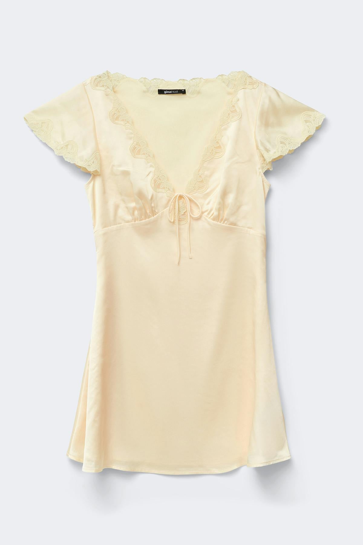 Satin lace mini dress