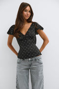 Satin lace top