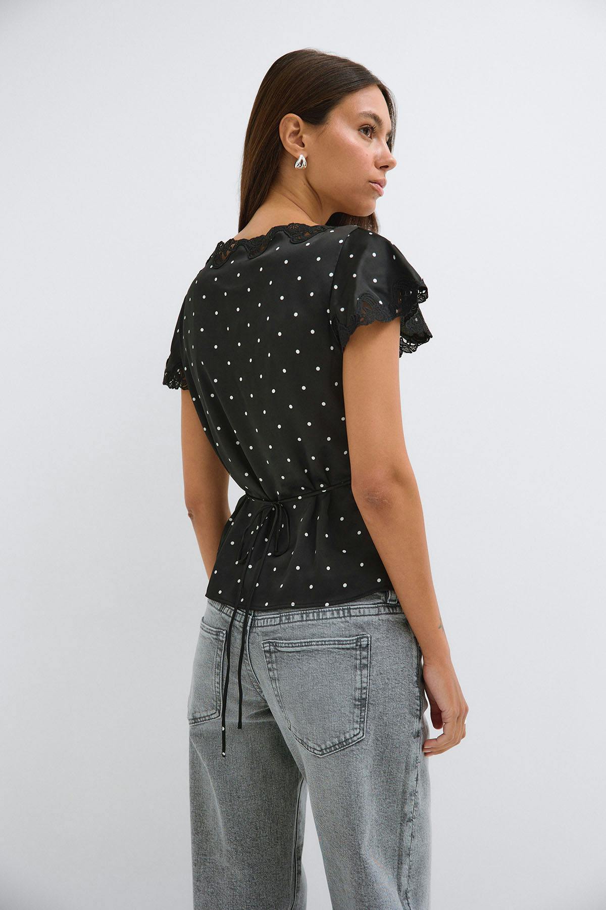 Satin lace top