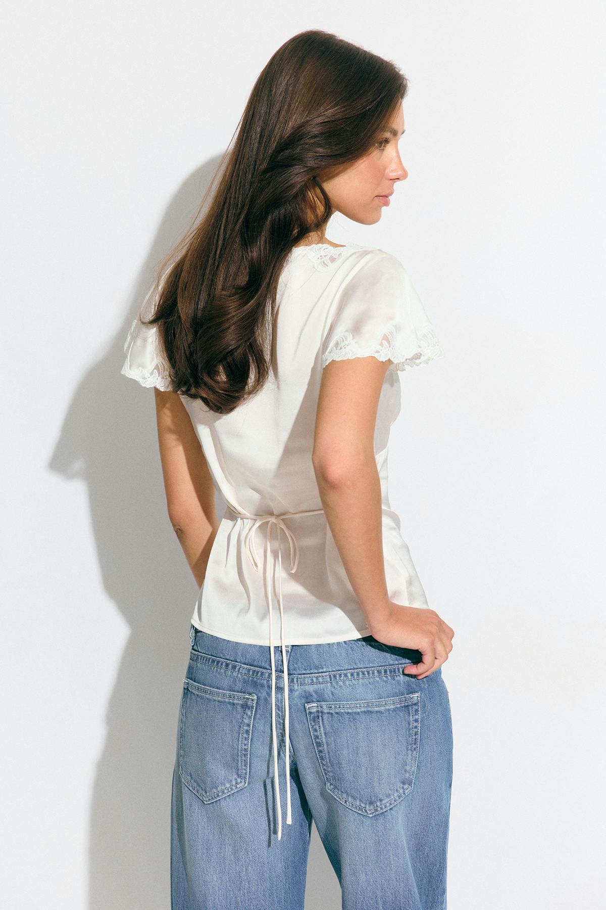 Satin lace top