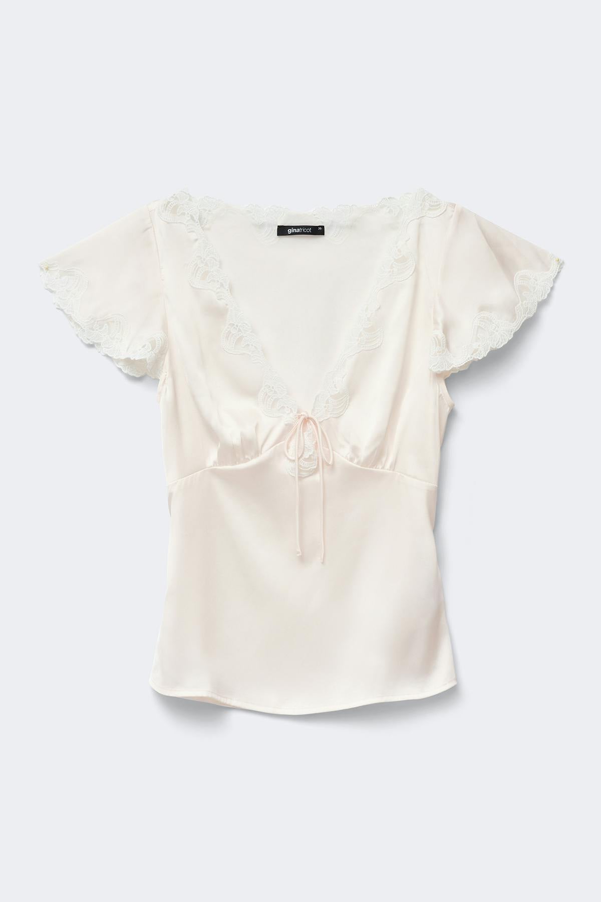 Satin lace top