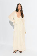 Chiffon maxi long sleeve dress