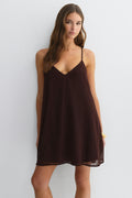 Beaded chiffon mini dress