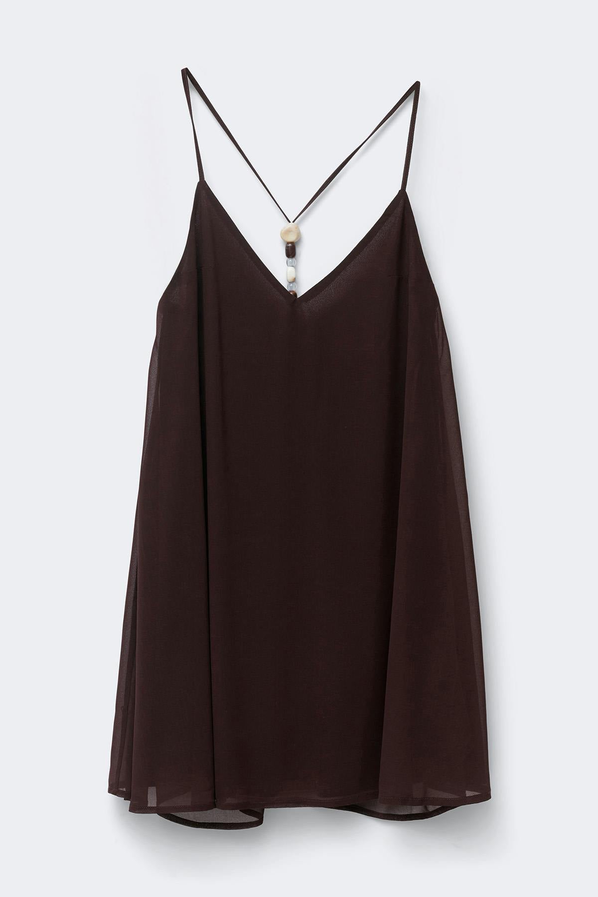 Beaded chiffon mini dress