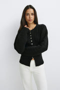 Shaped knitted cardigan