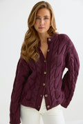 Chunky knitted cable cardigan