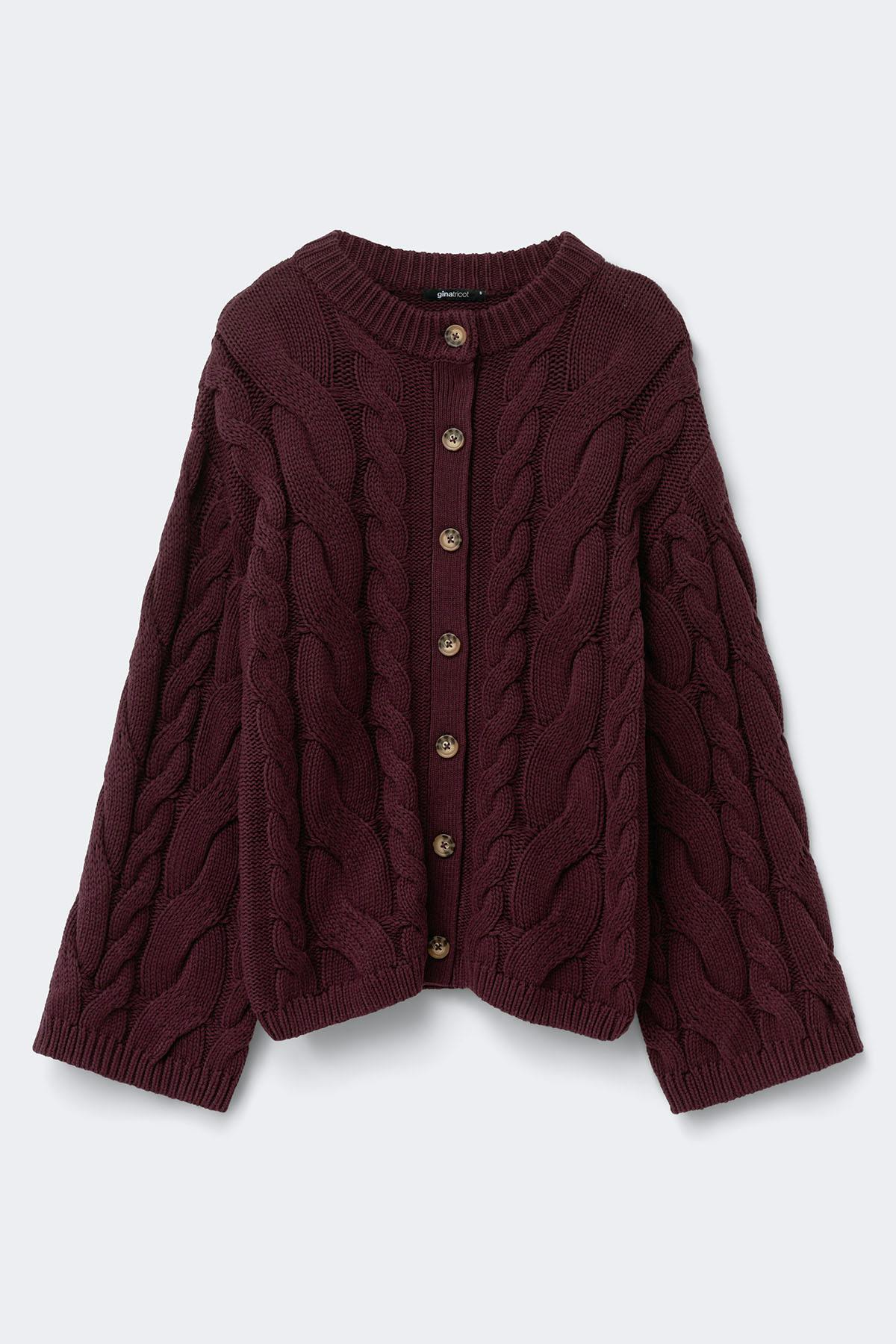 Chunky knitted cable cardigan