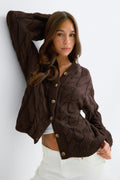 Chunky knitted cable cardigan