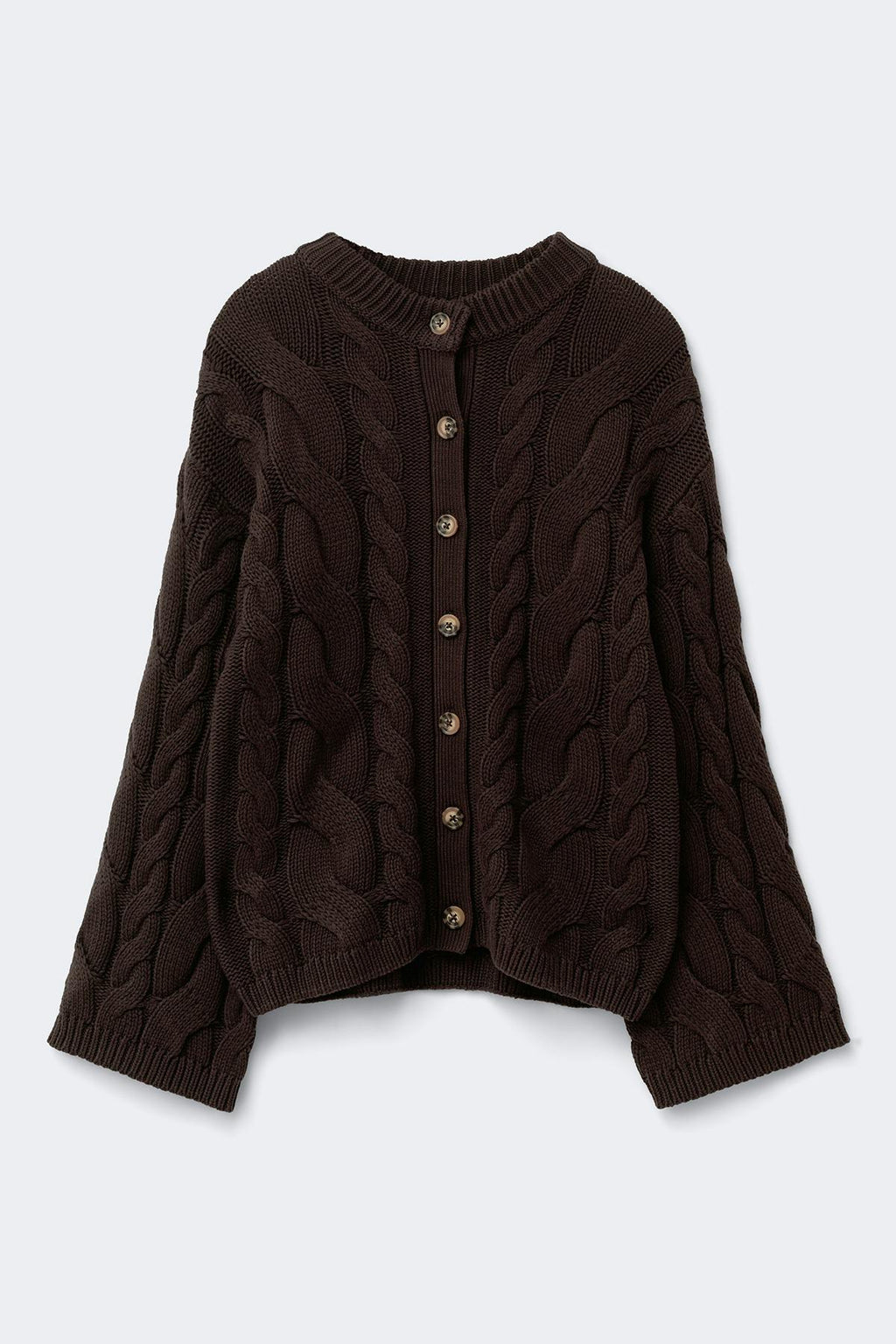 Chunky knitted cable cardigan