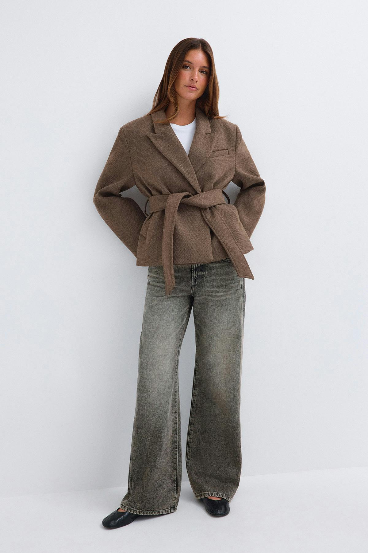 Herringbone short coat