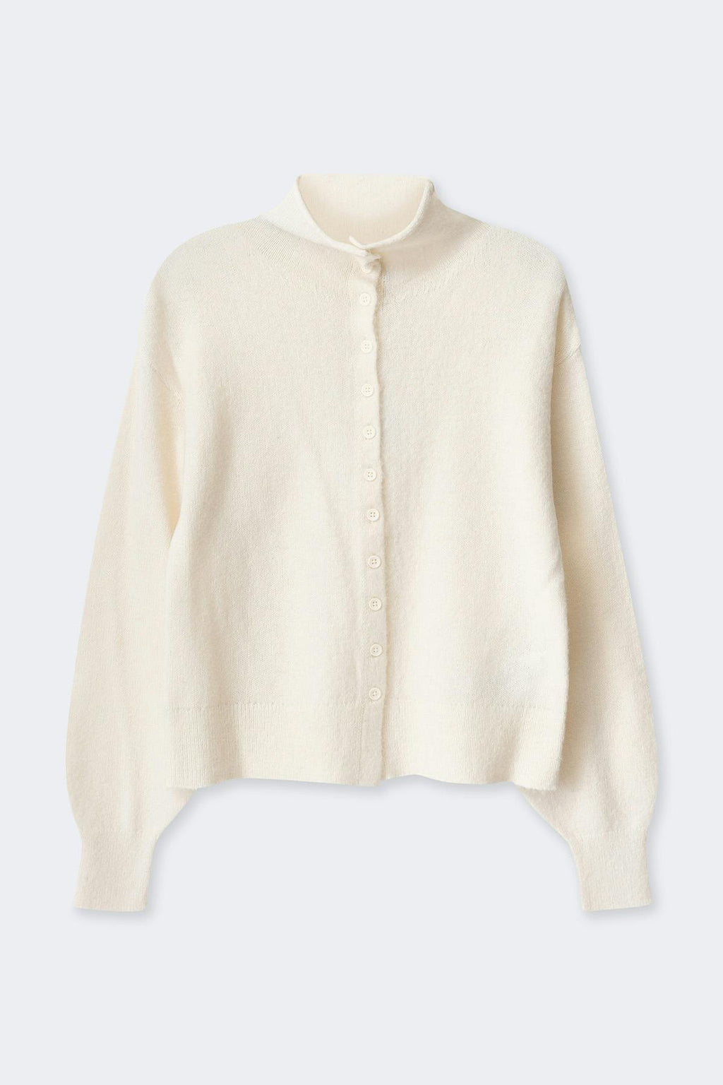 Alpaca funnel knitted cardigan