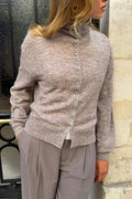 Alpaca funnel knitted cardigan