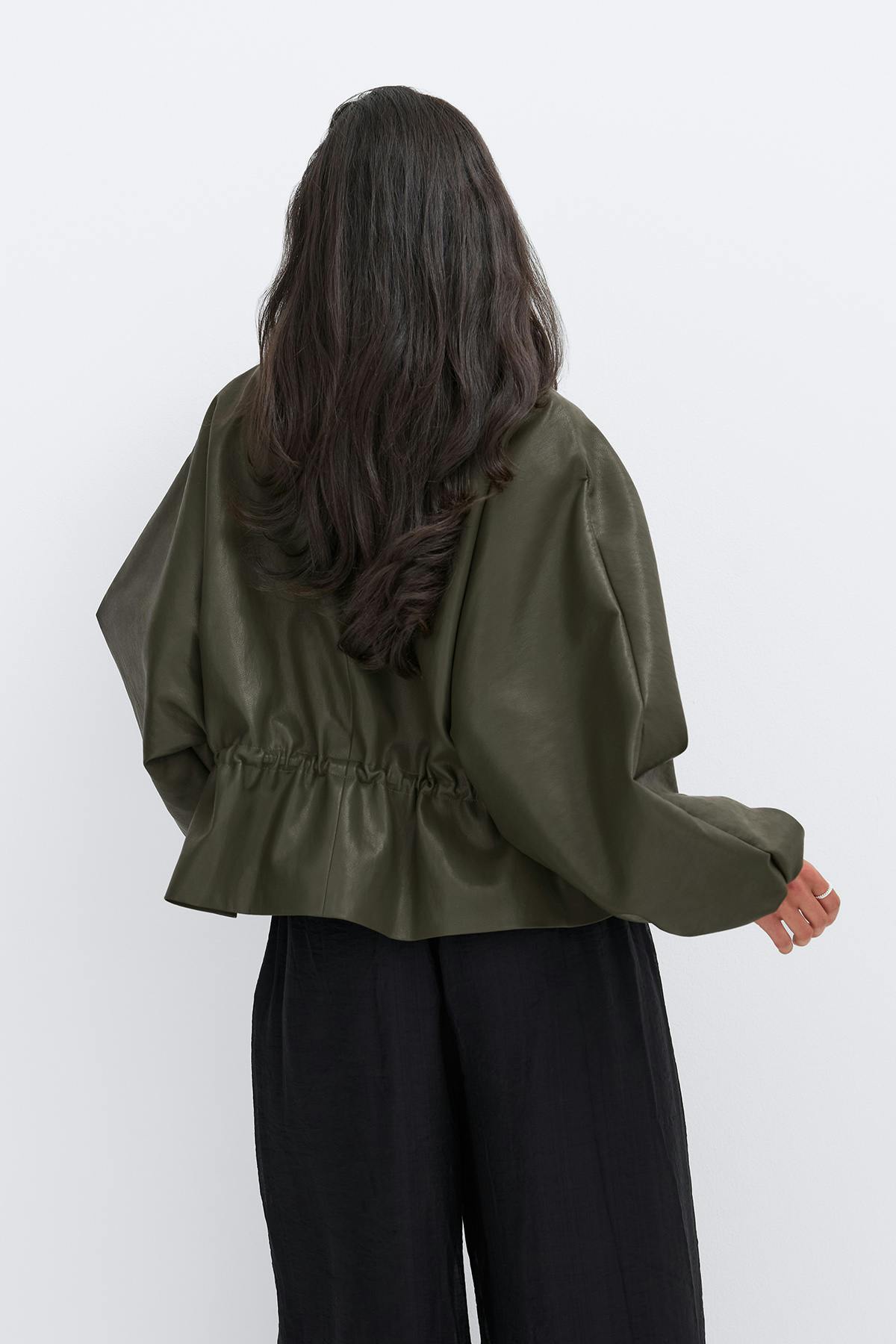 Frill pu jacket