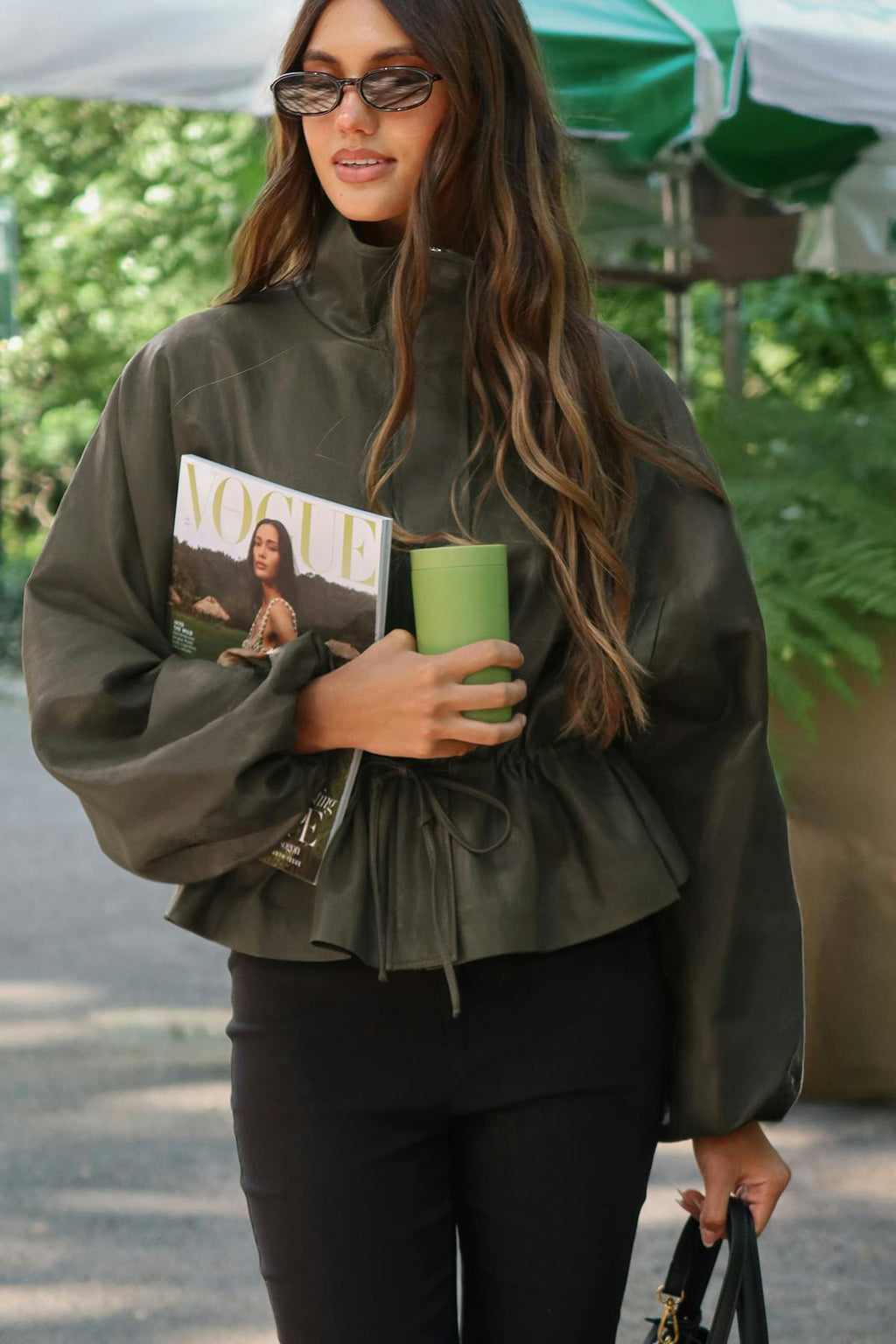 Frill pu jacket