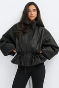 Frill pu jacket