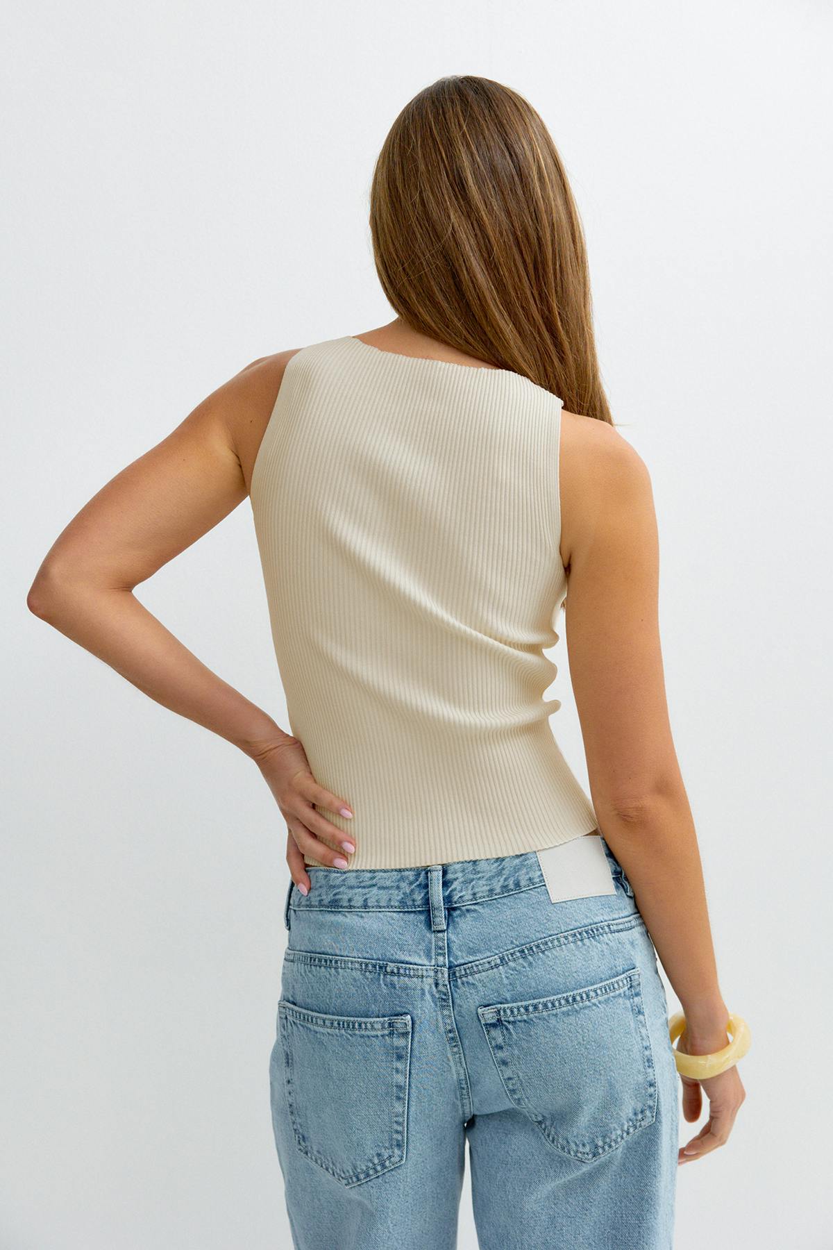 Knitted ribb singlet
