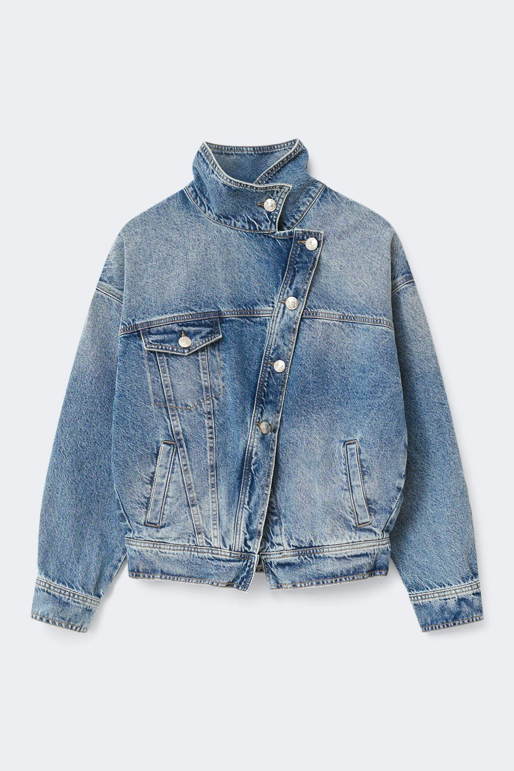 Asymmetric denim jacket