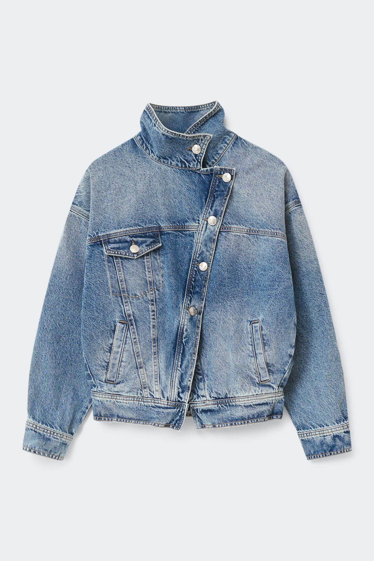Asymmetric denim jacket