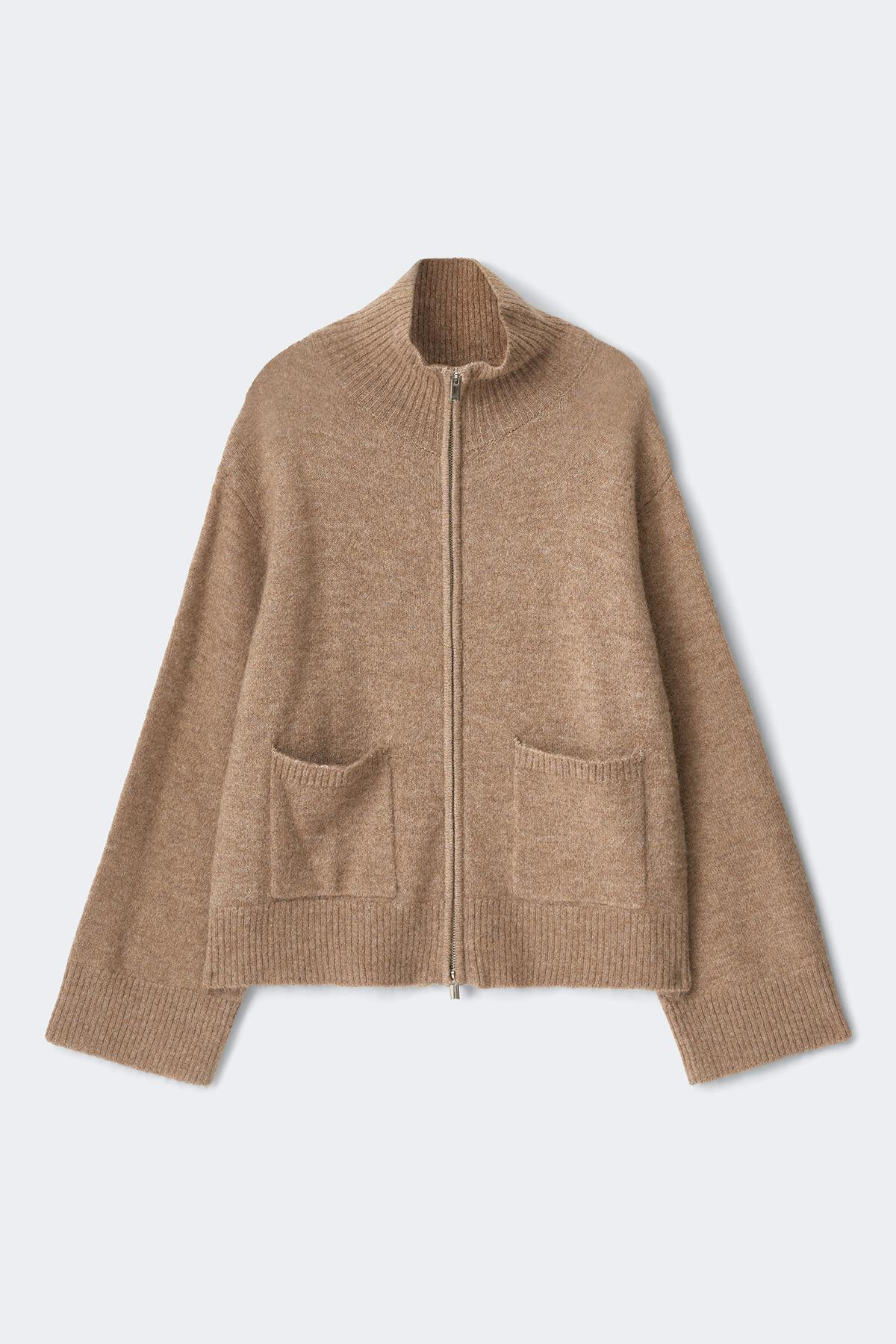 Double zip knitted cardigan