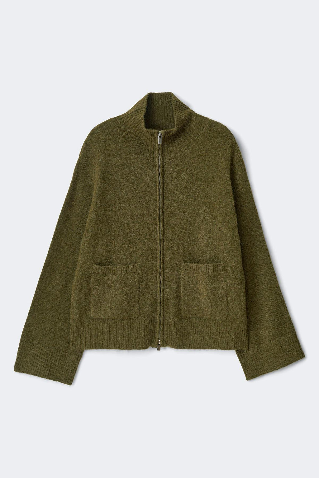 Double zip knitted cardigan