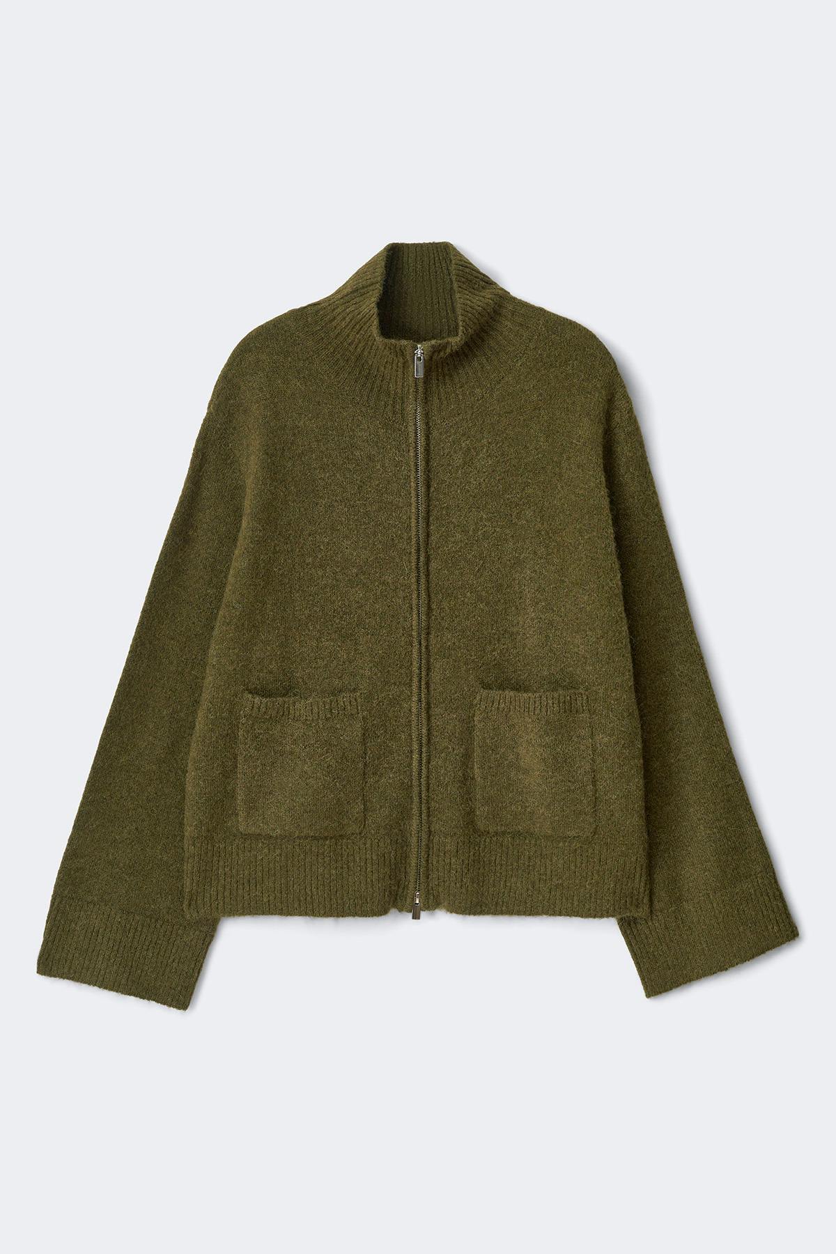 Double zip knitted cardigan