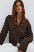 Double zip knitted cardigan
