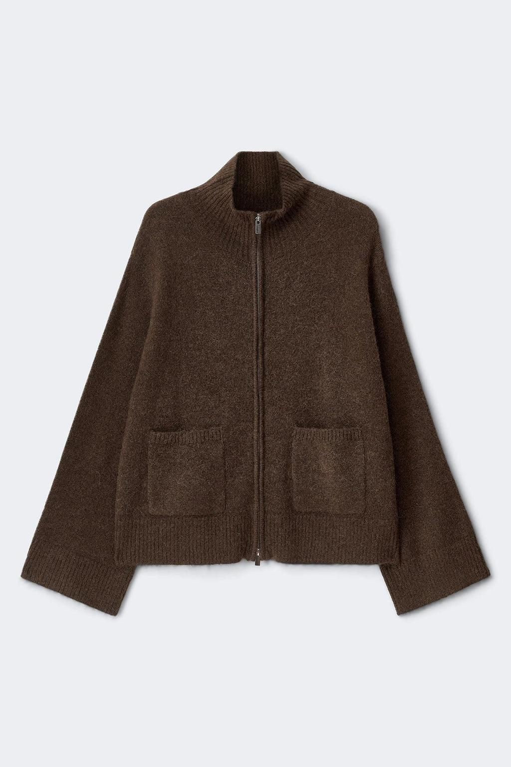 Double zip knitted cardigan
