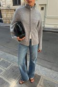 Double zip knitted cardigan