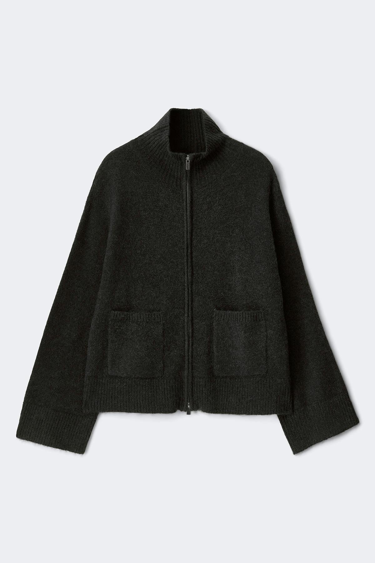 Double zip knitted cardigan