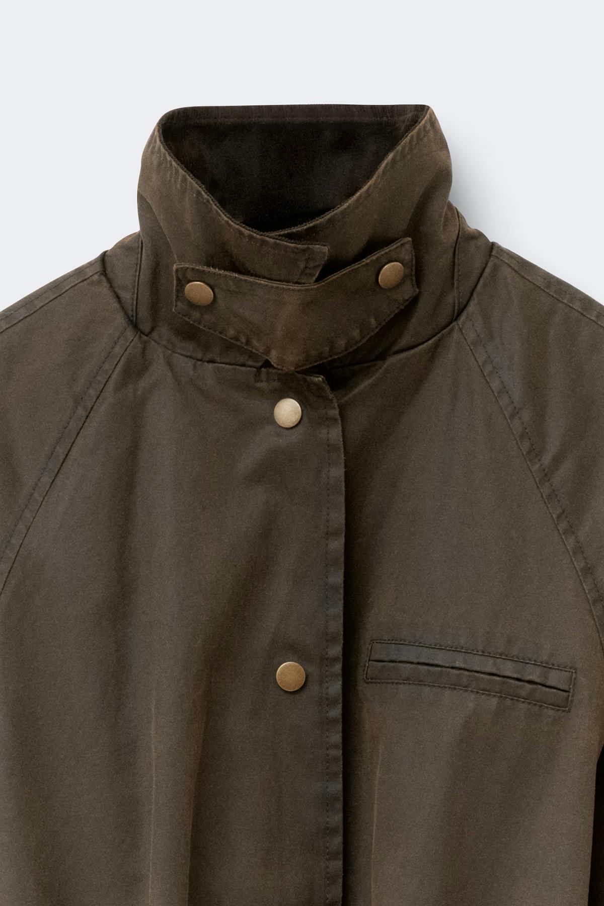 Waxed effect belted jacket