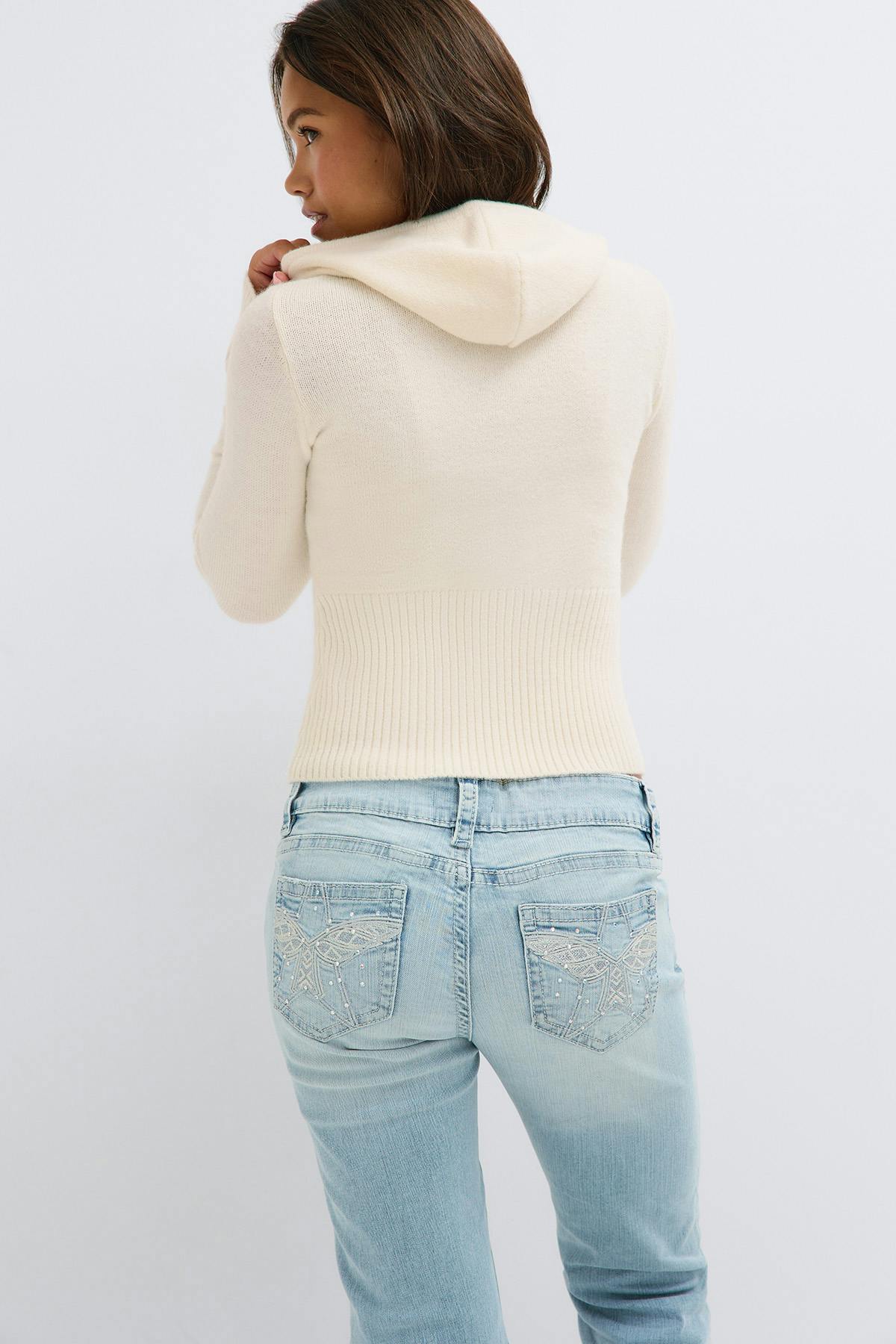Y knitted shaped hoodie
