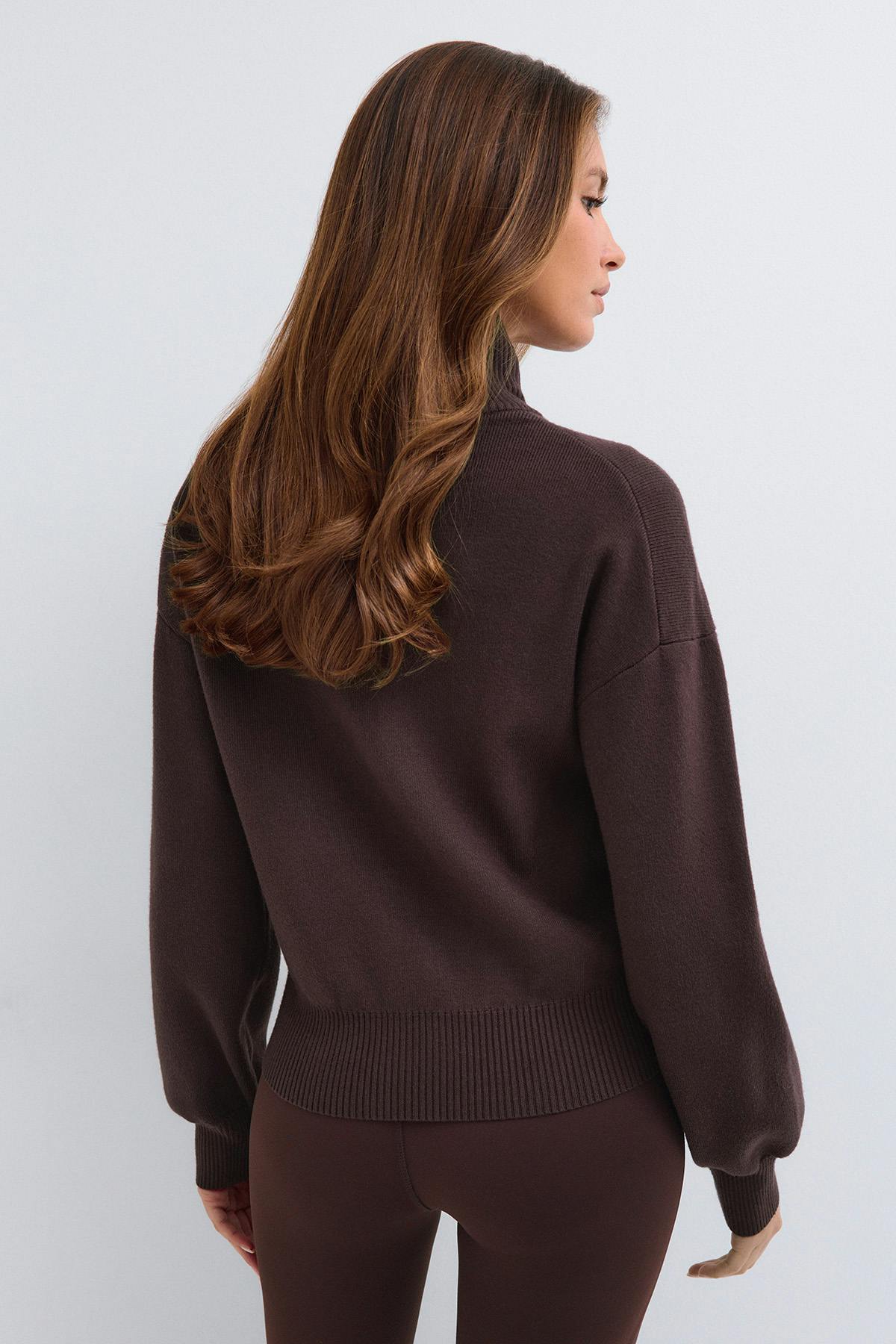 Knitted zip bomber cardigan