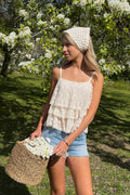 Y frill lace singlet