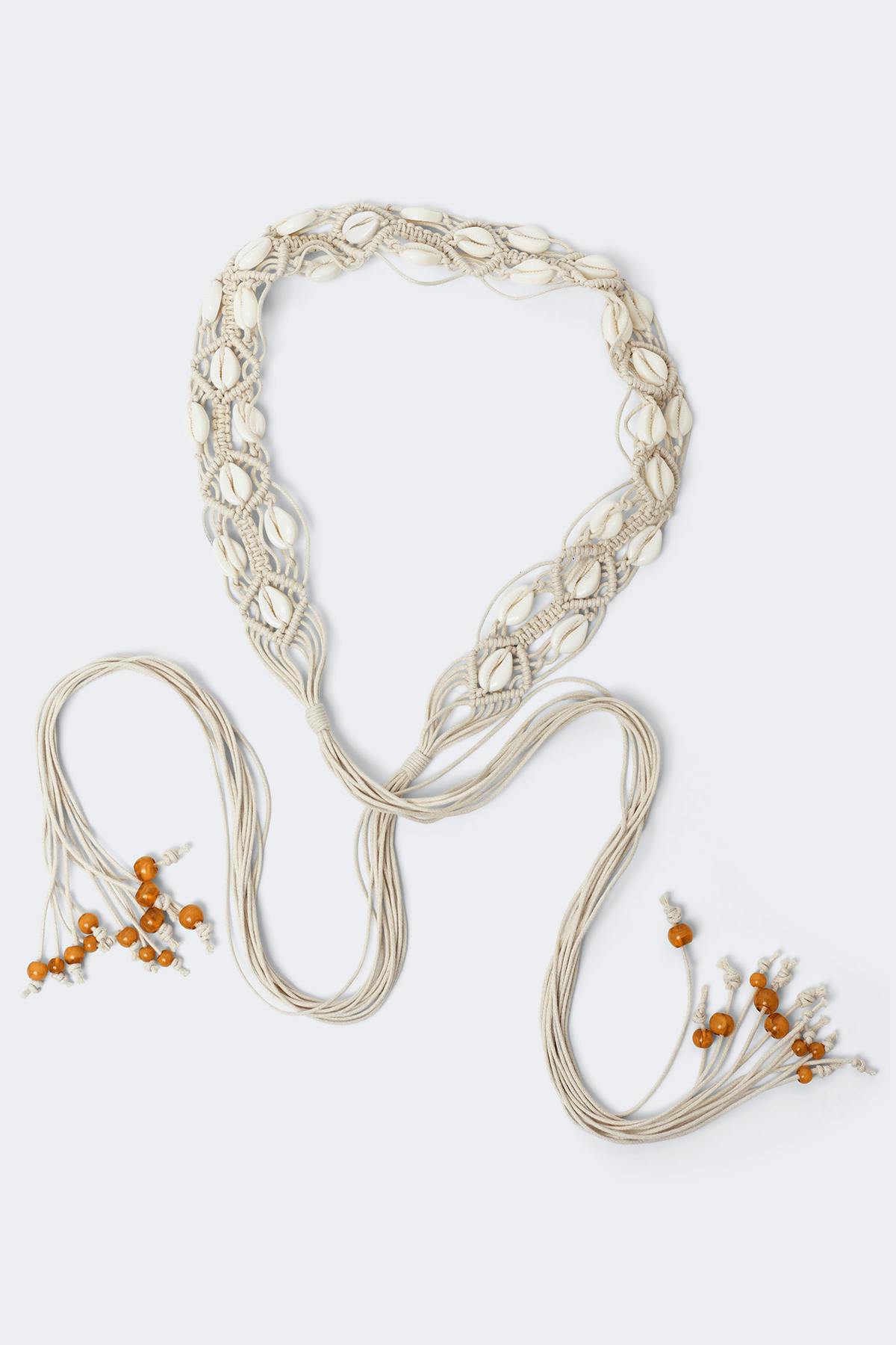 Macrame shell belt