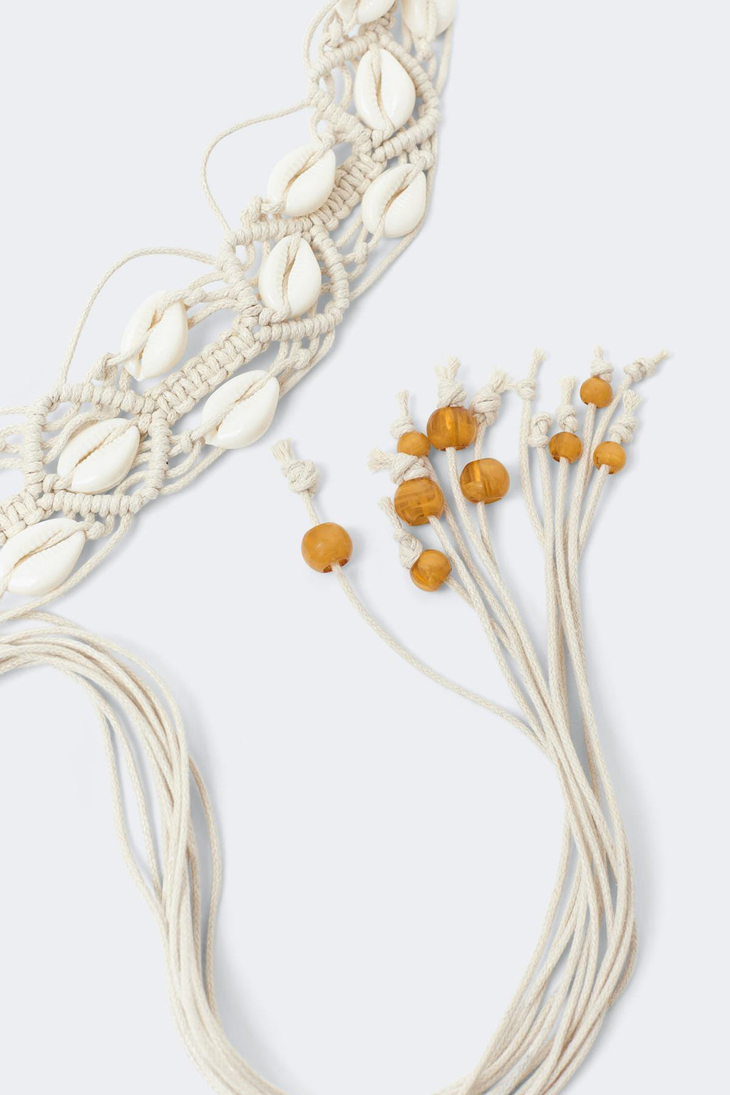 Macrame shell belt