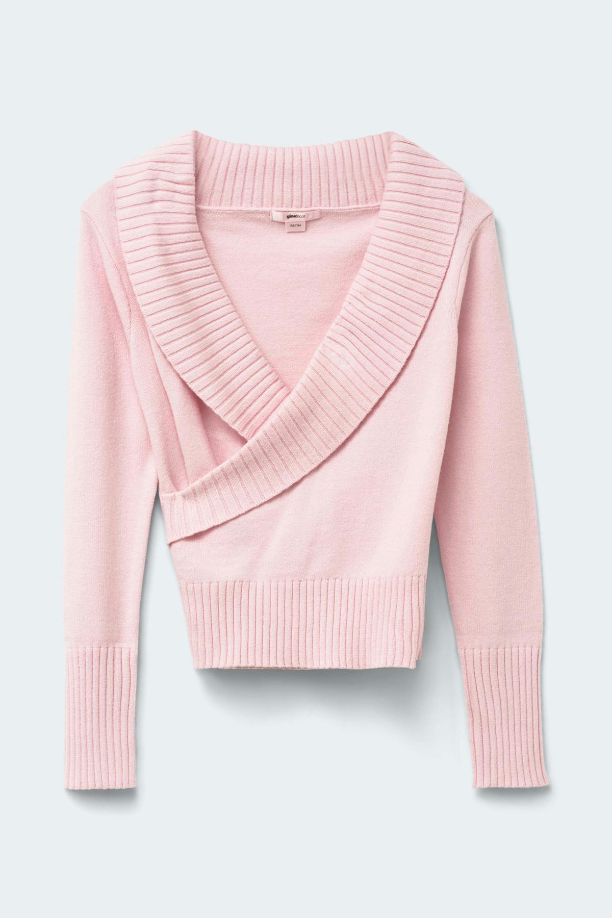 Y knitted wrap sweater