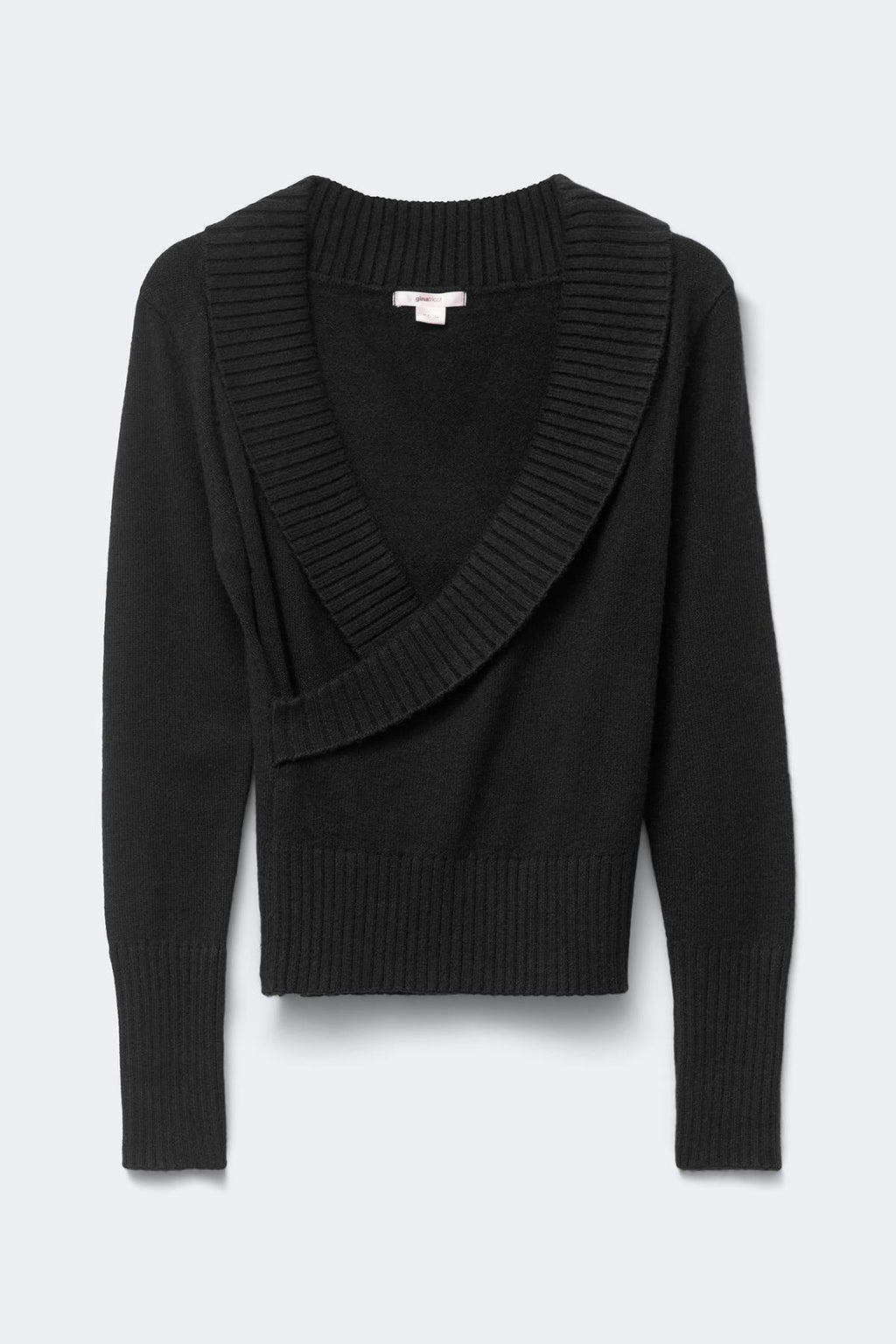 Y knitted wrap sweater