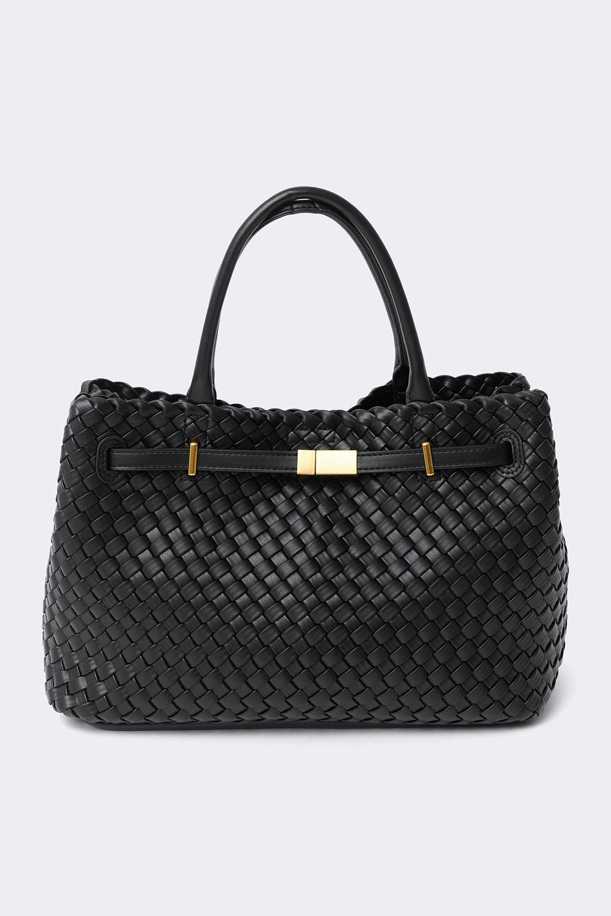 Braided top handle bag