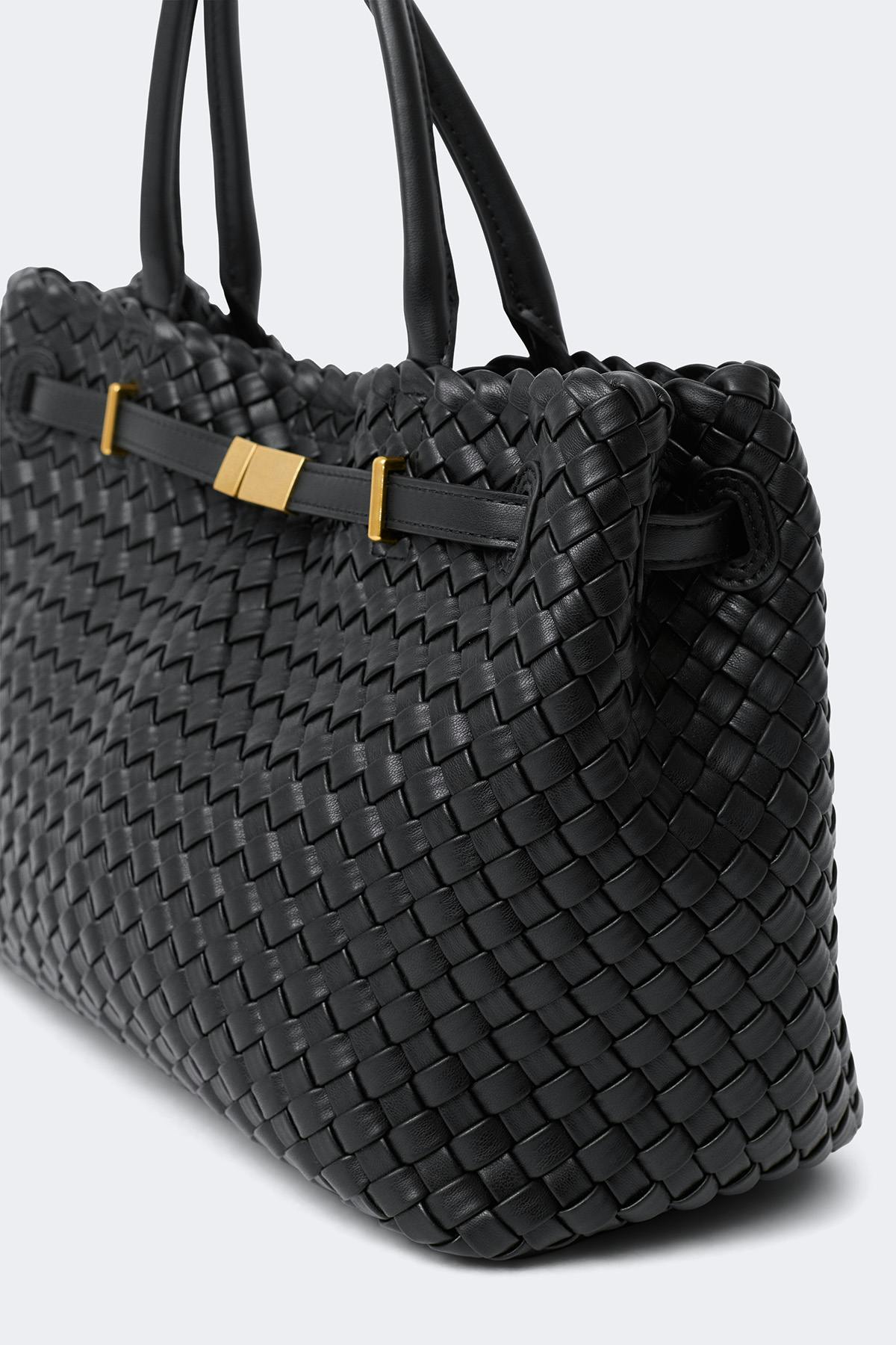 Braided top handle bag