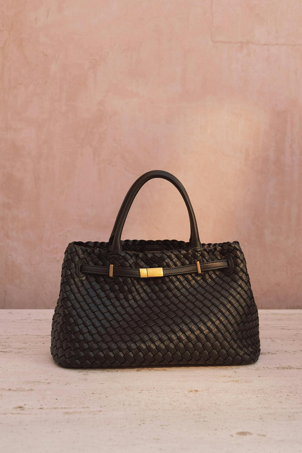 Braided top handle bag