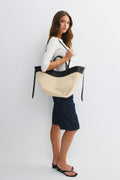 Canvas strap detail tote bag