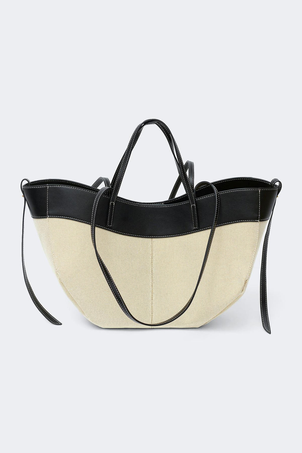 Canvas strap detail tote bag