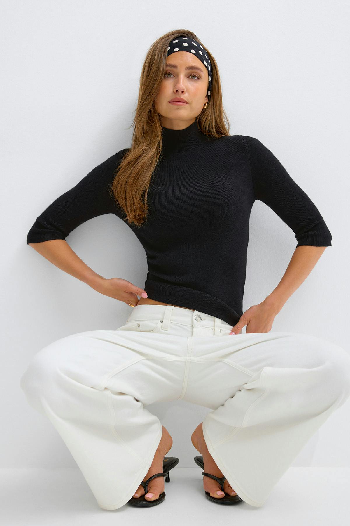 Knitted polo top