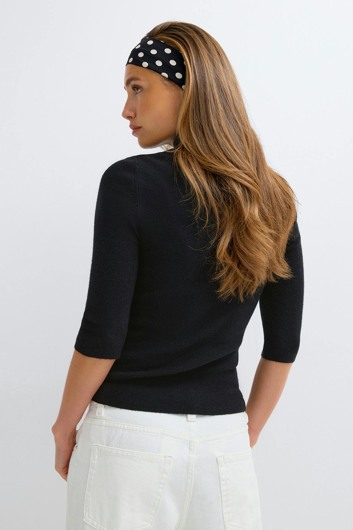 Knitted polo top