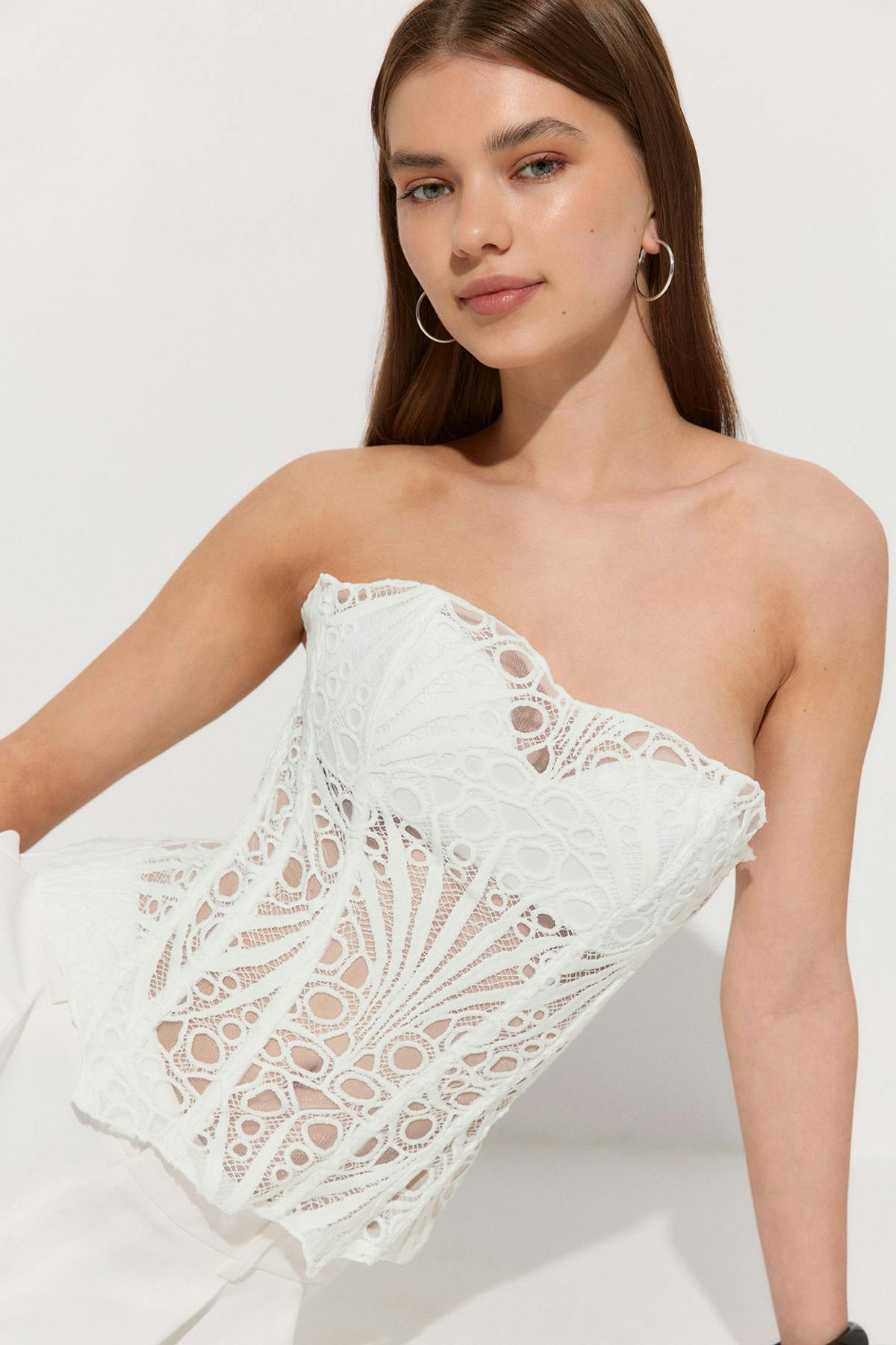 Embroidered corset top